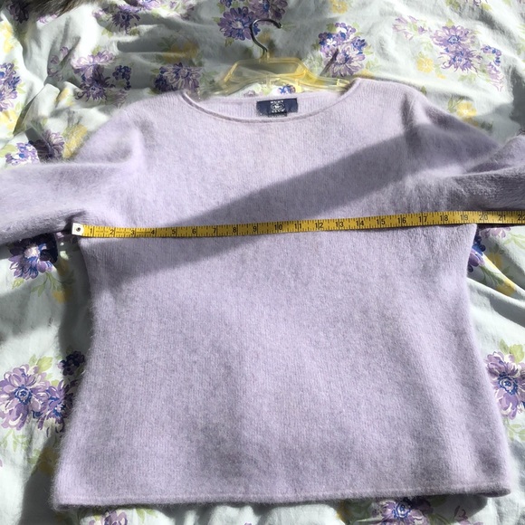 L Angora Lilac Sweater Vintage Soft Fuzzy Warm Lavender 80s - Picture 4 of 8